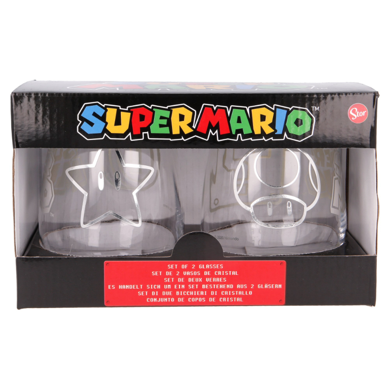 Stor Young Adult 2 Pcs 510Ml Crystal Glass Set Super Mario