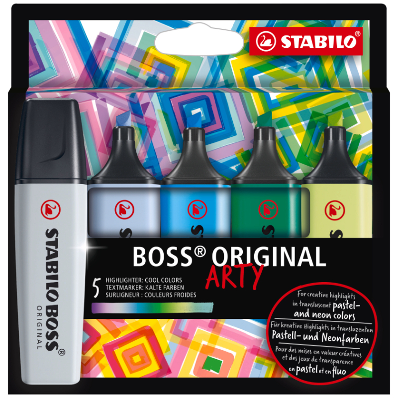 Stabilo Boss Arty Card 5 Cool Cl Bx Of 5