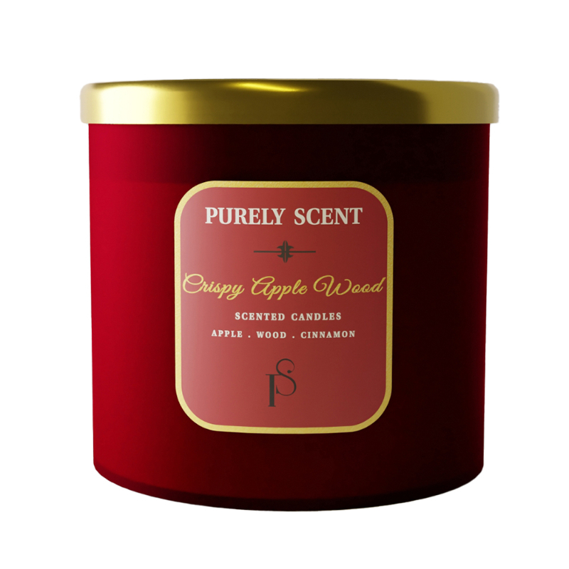 Purely Scent Crispy Apple Wood %100 Soywax Candle