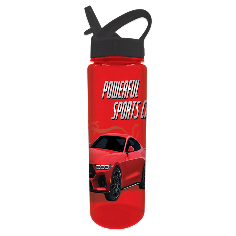 Mustang Kids Plastic Water Bottle - Red