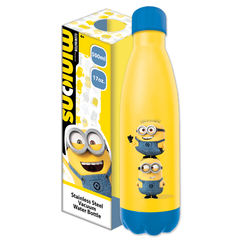 Minions Stainless Steel Vacuum Water Bottle For Cold Or Hot Drinks 500Ml (17Oz)- Yellow