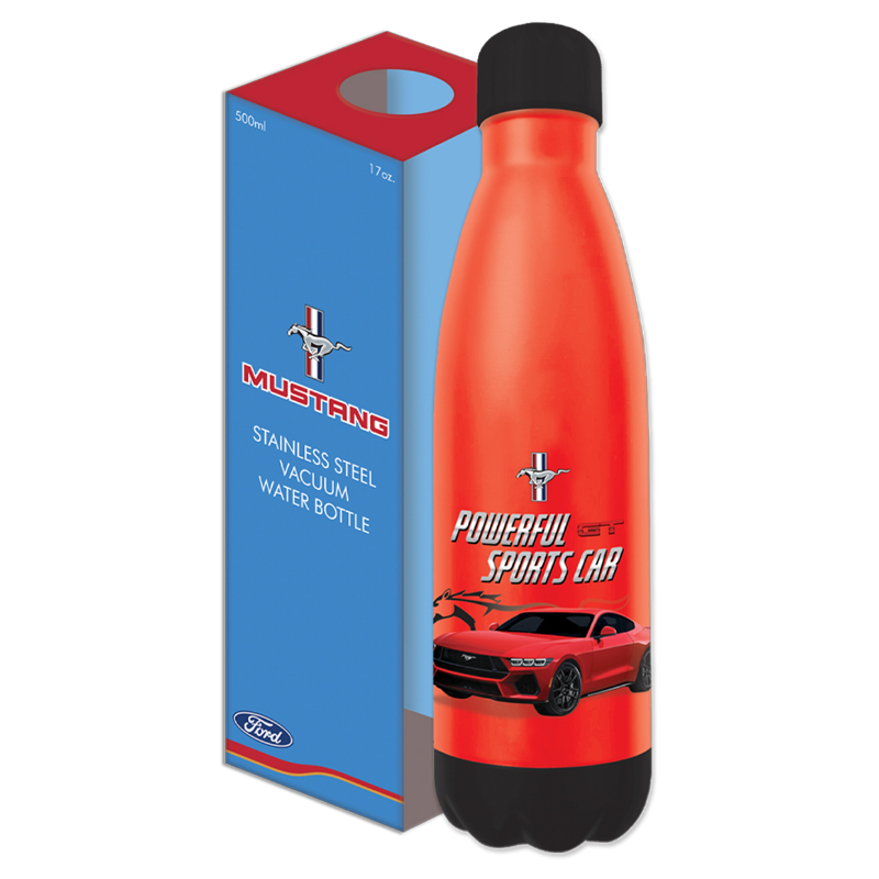 Mustang Stainless Steel Vacuum Water Bottle For Cold Or Hot Drinks 500Ml (17Oz)- Red