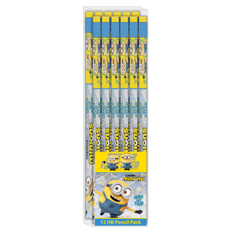 Minions Hp Pencils With Erasers - Pack Of 12 Pcs - For Drawing - Writing