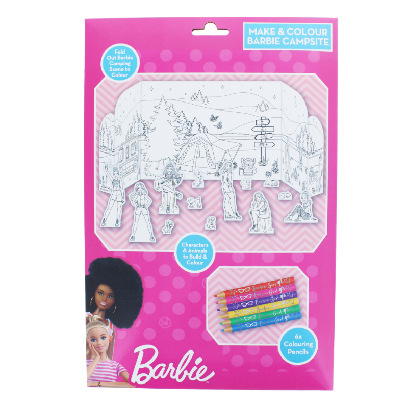 Barbie A4 Make & Colour Camping Set