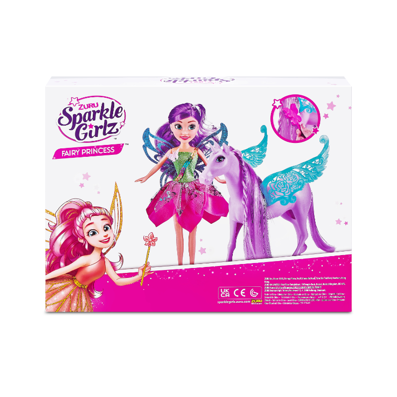 Zuru Sparkle Girlz - Dolls Playset - Dolls & Horse - 10.5 - Inch Fairy With Unicorn Window Box