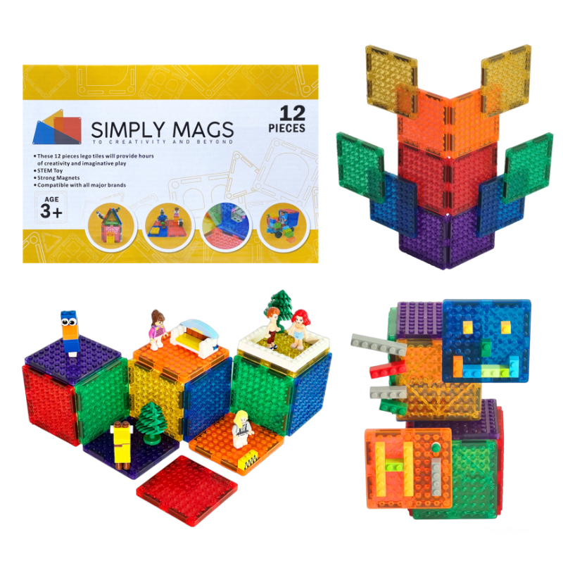 Simply Mags 12 Pcs Magnetic Blocks