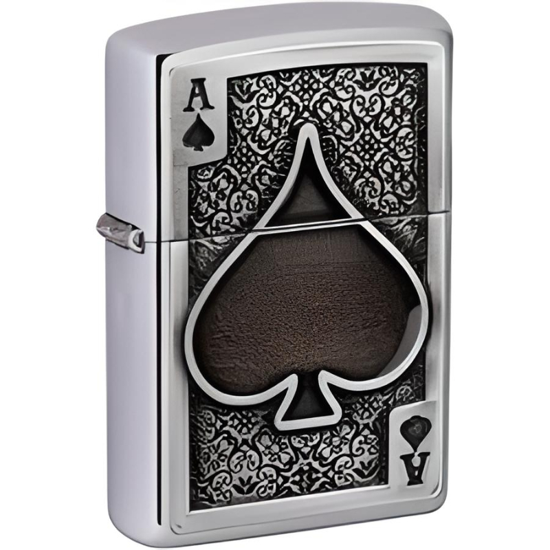 Zippo Lighter# 49637-200 Ace Of Spade Em