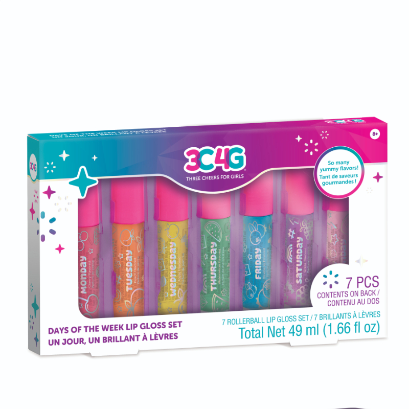 3C4G Days Of The Week Rollerball Lip Gloss Set