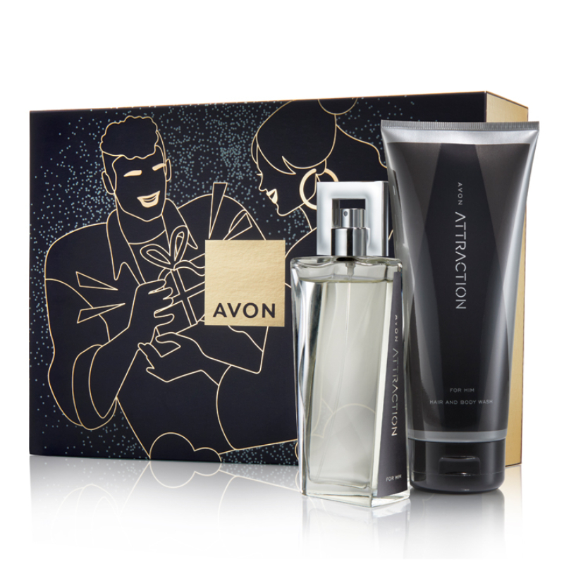 Avon Attraction For Him 2Pc Giftset (Edt 75Ml And Hbw 200Ml)