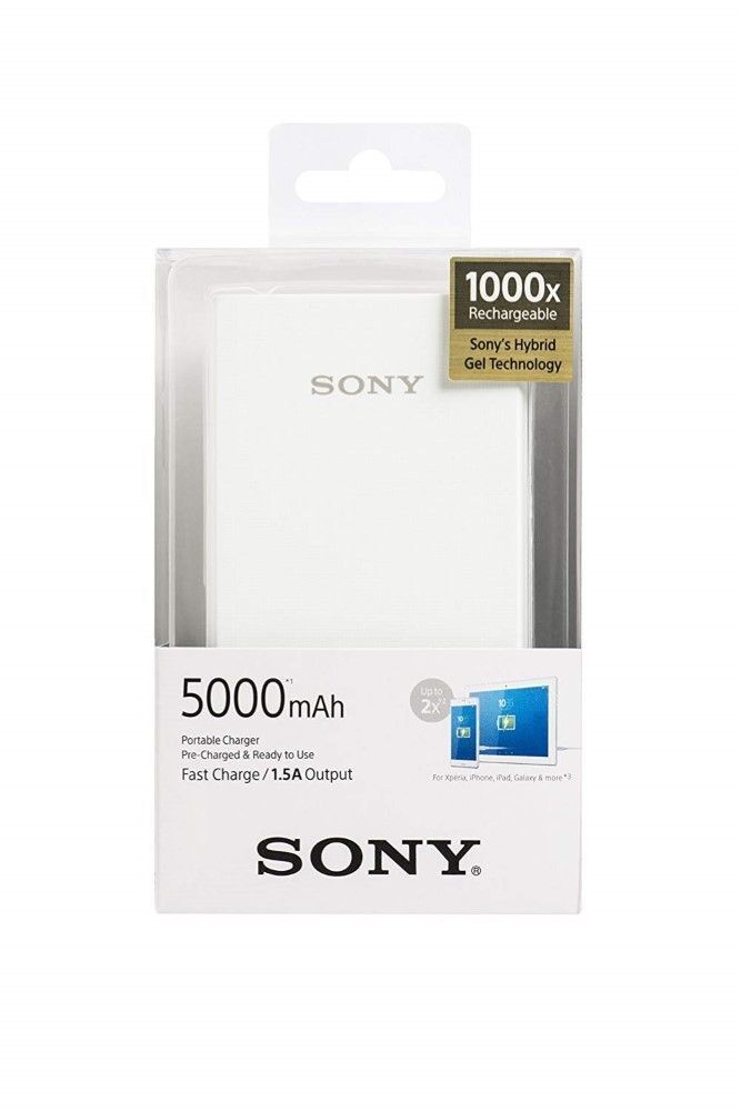Sony 5000mAh Portable Charger White