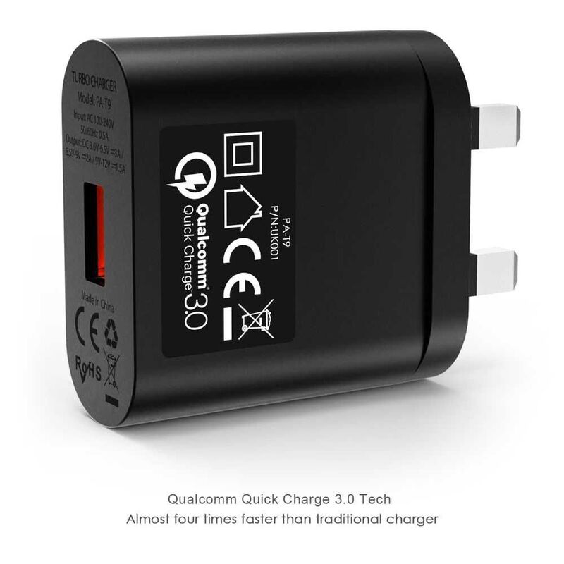 1 Port 19.5W Quick Charge 3.0 Wall Charger Black