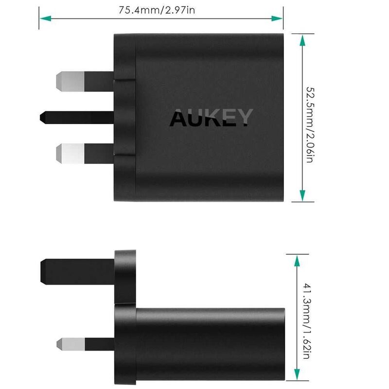 1 Port 19.5W Quick Charge 3.0 Wall Charger Black