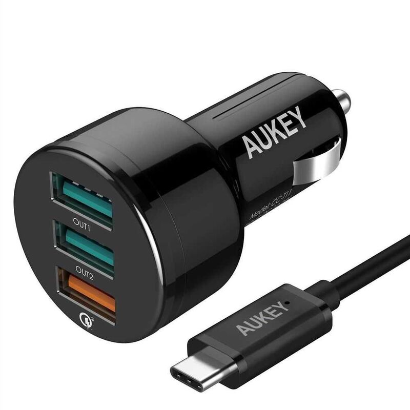 Aukey 3 Port 42W Car Charger Black