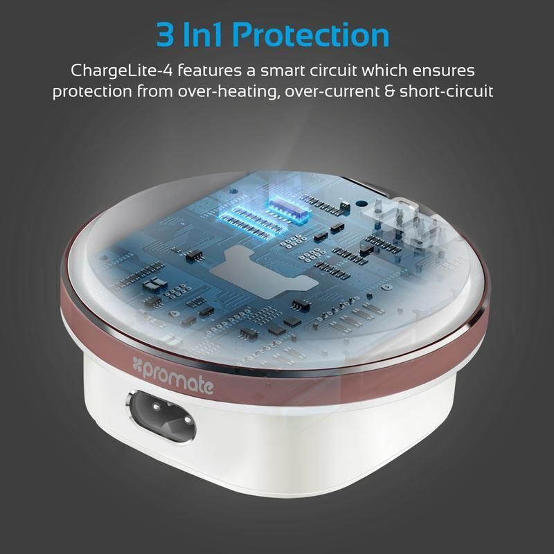Promate Charging Hub with 4 USB Ports and LED Night