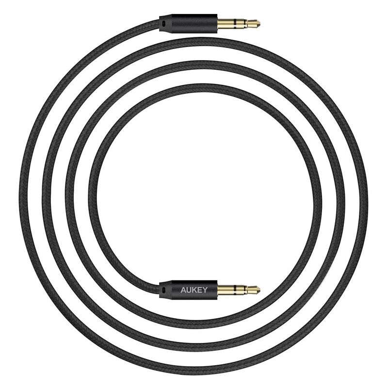 Aukey Braided Audio Cable Gold Plated L=1.2M Black