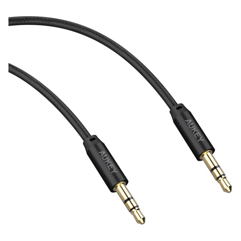 Aukey Braided Audio Cable Gold Plated L=1.2M Black