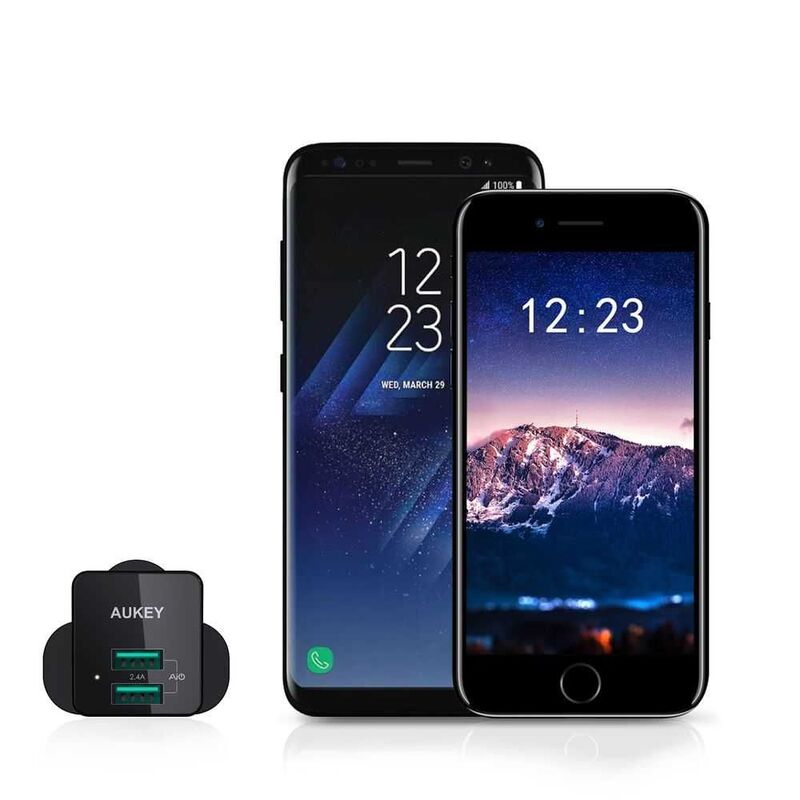 Aukey 2-Port with Aipower Charging Black