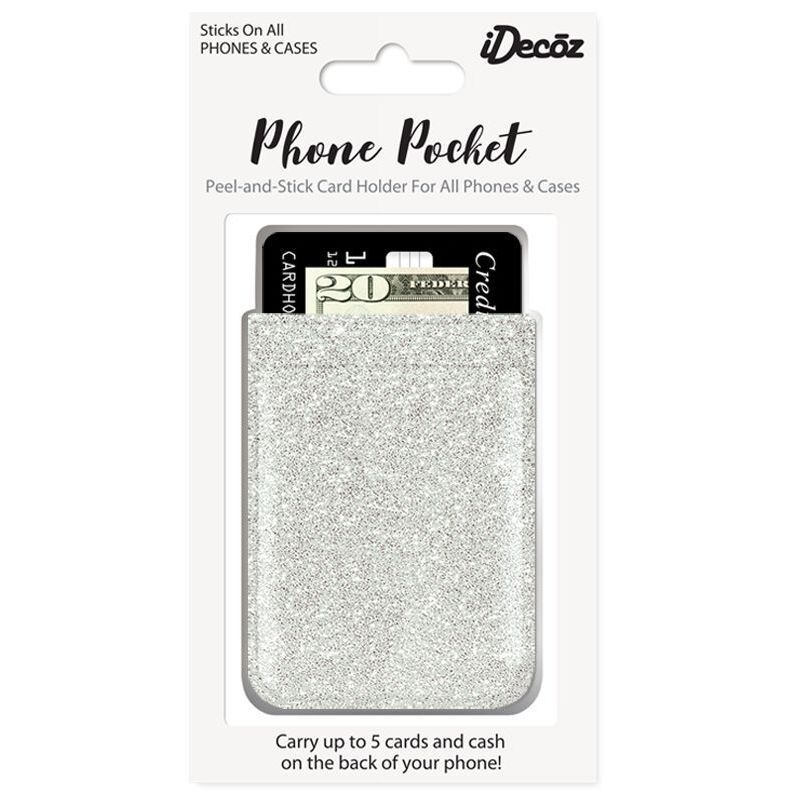 Silver Glitter Phone Pocket