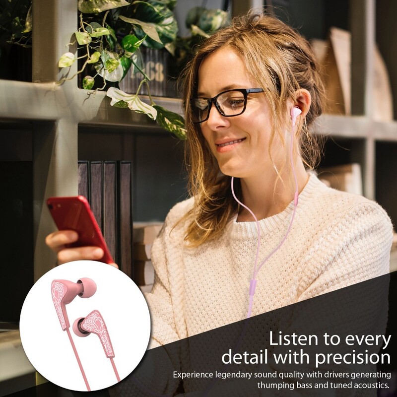 Promate Sporty in Ear Earphones with Microphone Pink