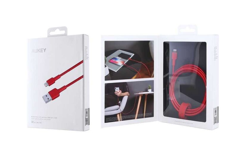 Aukey MFI Lightning Charge Cable 2M Red
