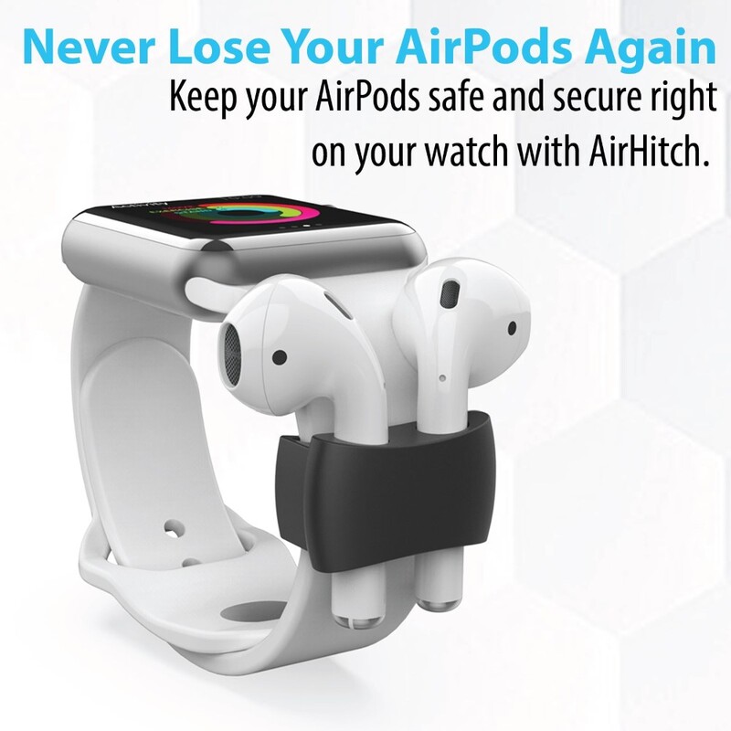 Promate AirPods Watch Band Holder Clip Black