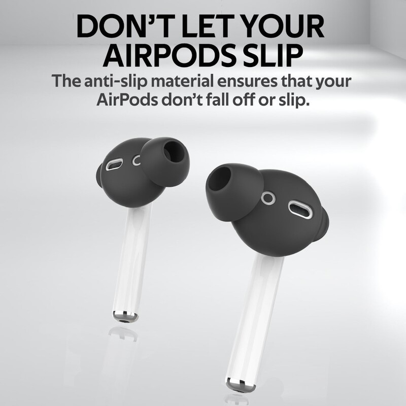 Promate Anti Slip Sporty Earbuds for AirPods Black