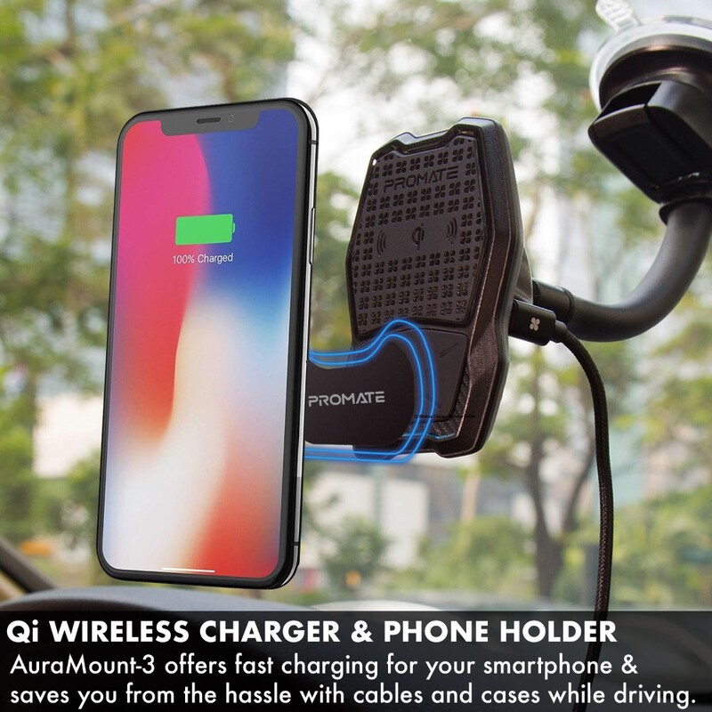 Promate 10W Wireless Qi Fast Charging Magnetic Mount