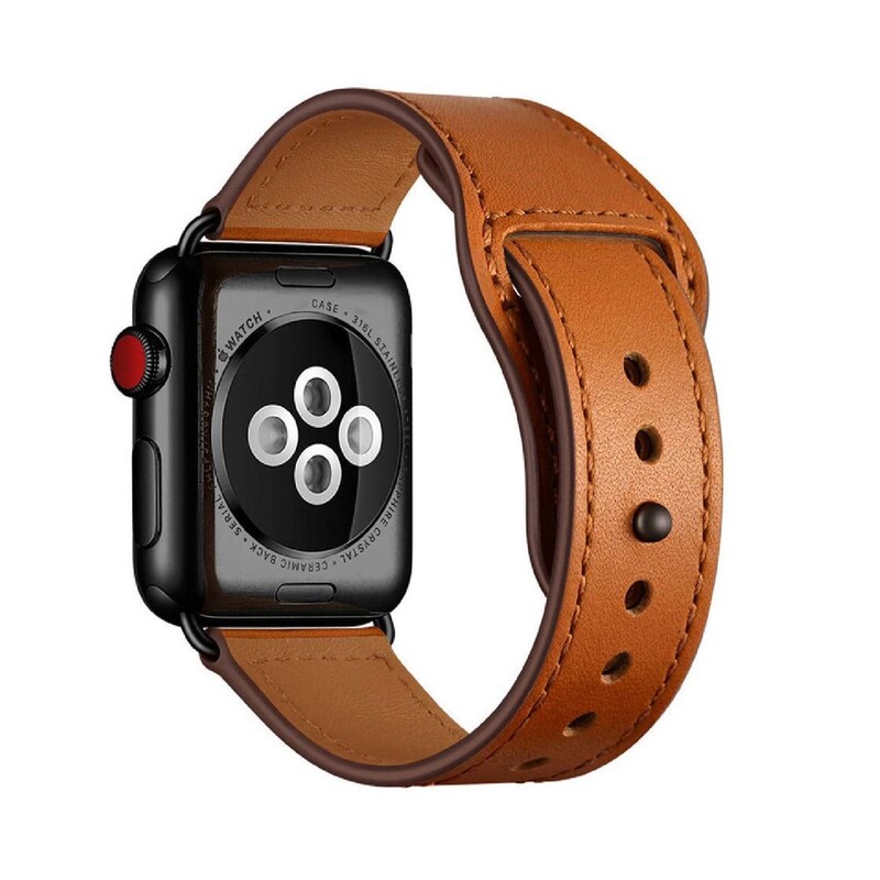 Promate Genuine Leather Strap 38mm Apple Watch L.Brown