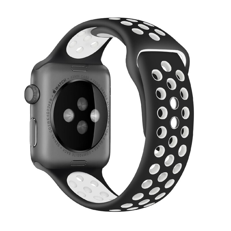 Promate 38mm Apple Watch Band Medium Large Black White