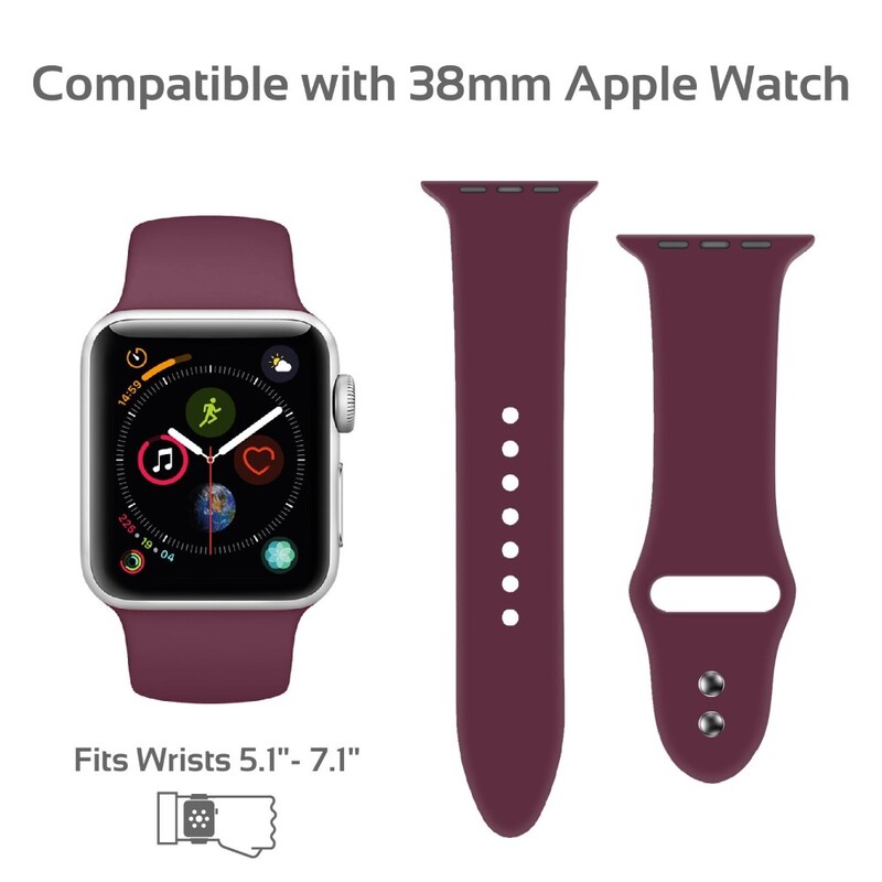Promate Strap for 38mm Apple Watch Small Medium Maroon