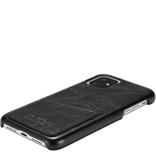 حافظة لهاتف ايفون 11 مع جيب للبطاقات باللون الأسود