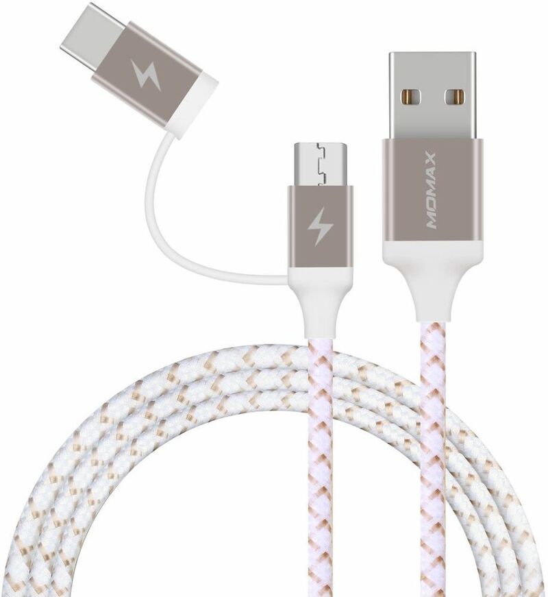 Momax Zero Type C & Micro Cable | Usb2.0 | 1M | Gold