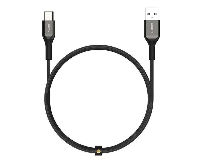 Aukey USBa to C Cable 1.2M Kevlar Black