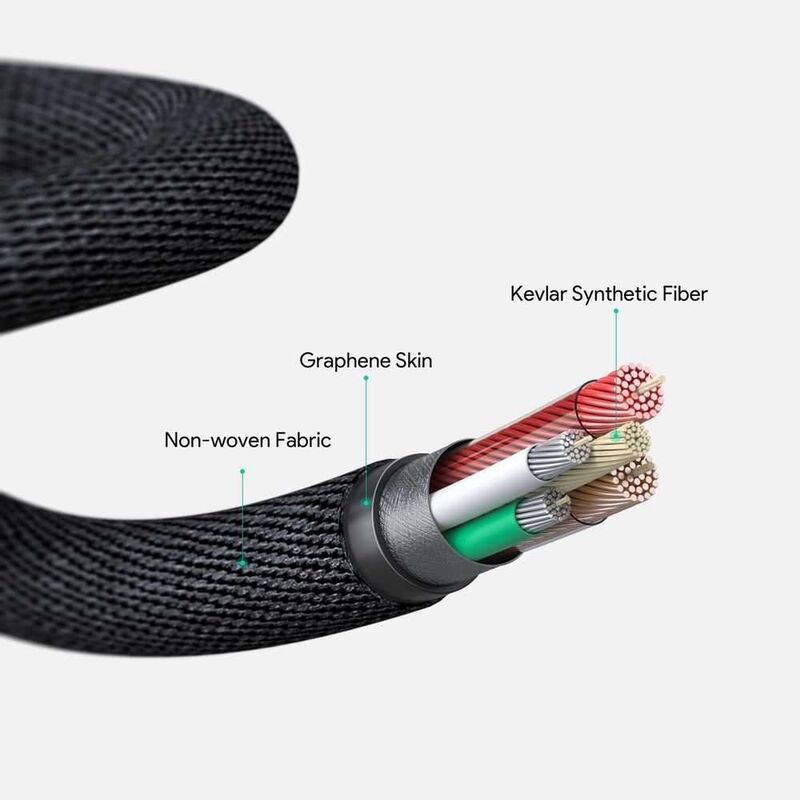 Aukey USBa to C Cable 1.2M Kevlar Black