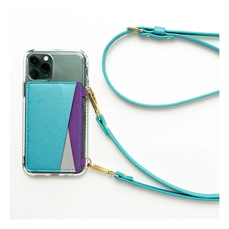 Crossbody Phone Wallet with Strap Blue