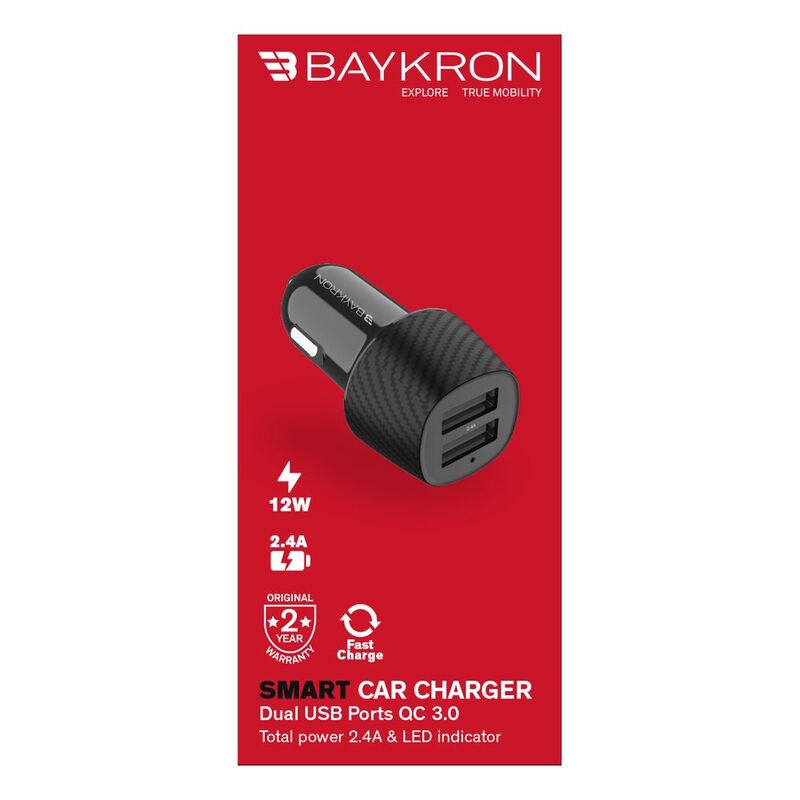 Baykron 2.4A Car Charger with Dual USB Ports