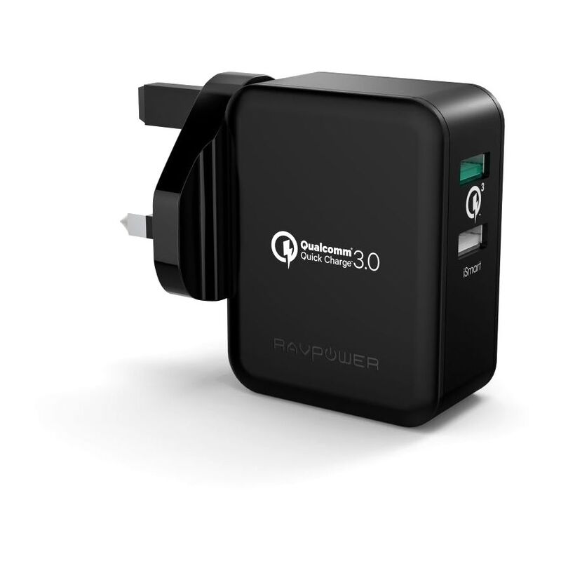 Ravpower Rp-Pc006 30W Dual Port Qc3.0 Wall Charger (UK)-Black