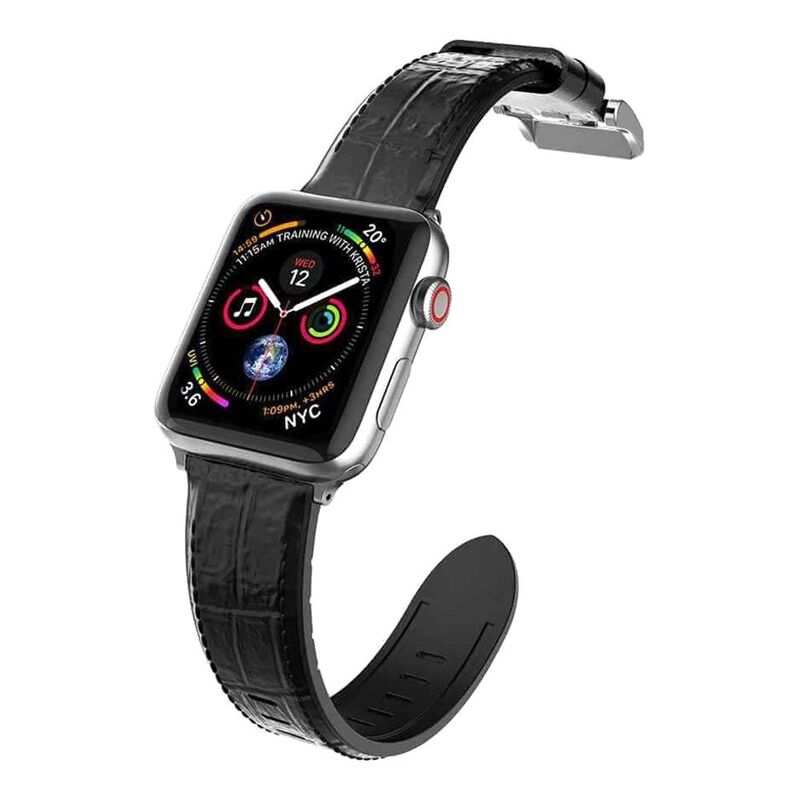 X-Doria Apple Watch 42 mm & 44mm Hybridlether Band Black