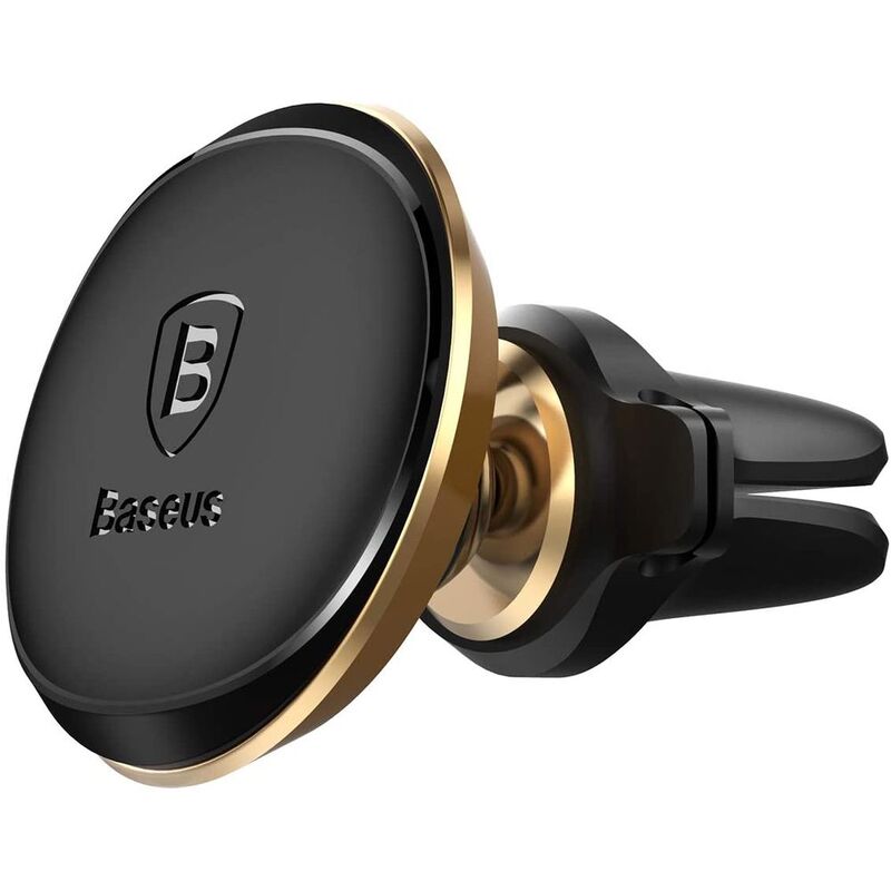 Baseus Magnetic Air Vent Car Mount Holder With Cable Cliphone Gold