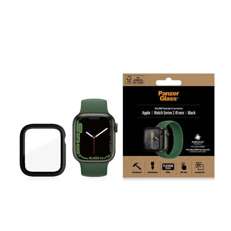 Panzerglass Apple Watch Series 7 41 Mm Black Ab Watch Full Body Case