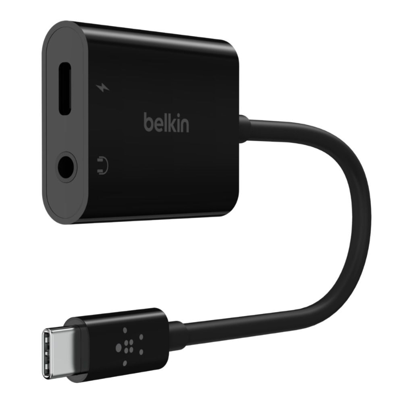 Belkin Rockstar 3.5Mm Audio + Usb C Connector For Charge Adapter 60W Black