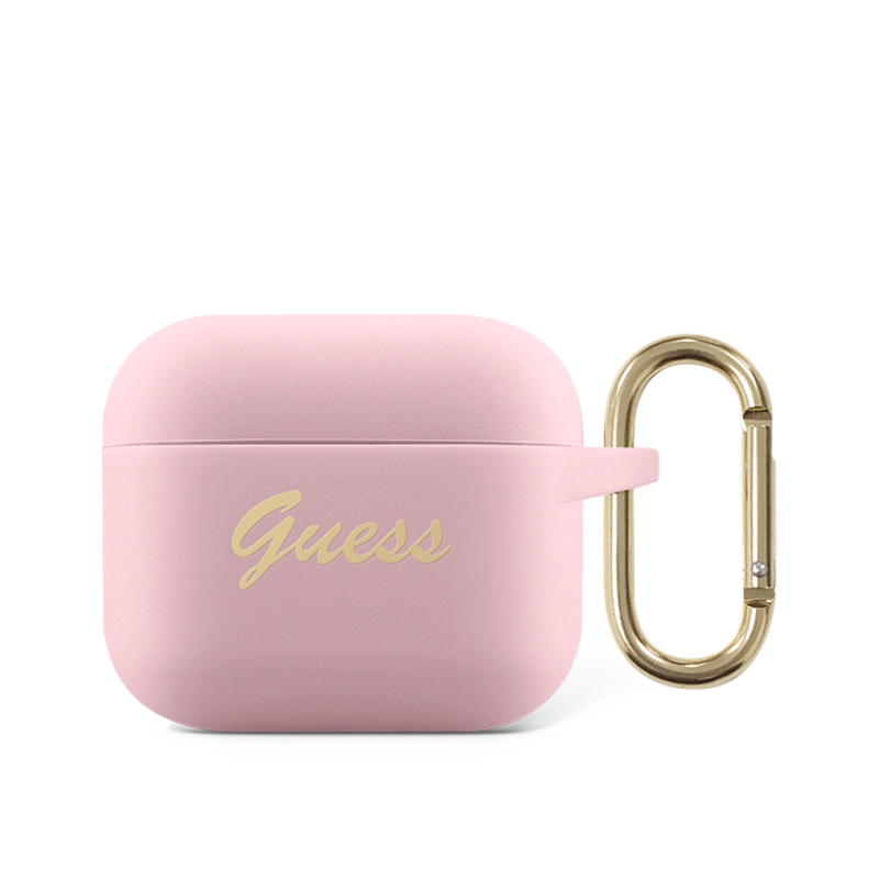 Guess Silicon Case W Ring Airpods 3 Lpink