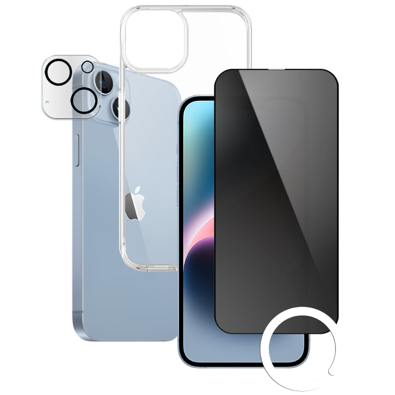 Xonda iPhone 14 Plus Package Privacy Case & Screen Protection Privacy & Camera Lens & Magsafe Plate