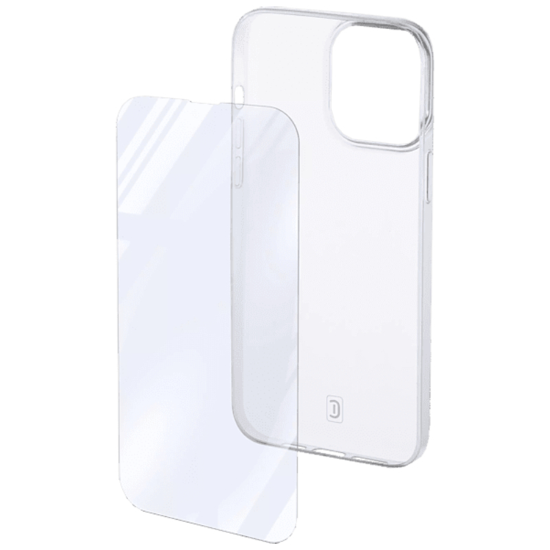 Cellularline Kit: Case + Glass iPhone 14 Transparent