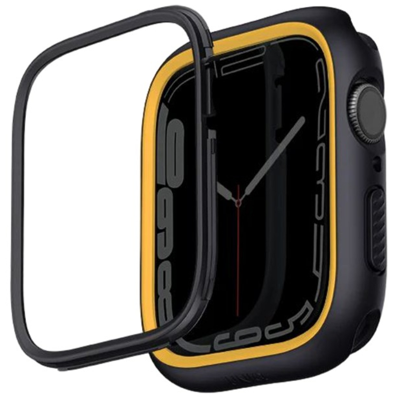 Uniq Moduo Apple Watch Case With Interchangeable Pc Bezel 41/40Mm - Midnight (Black/Mustard)