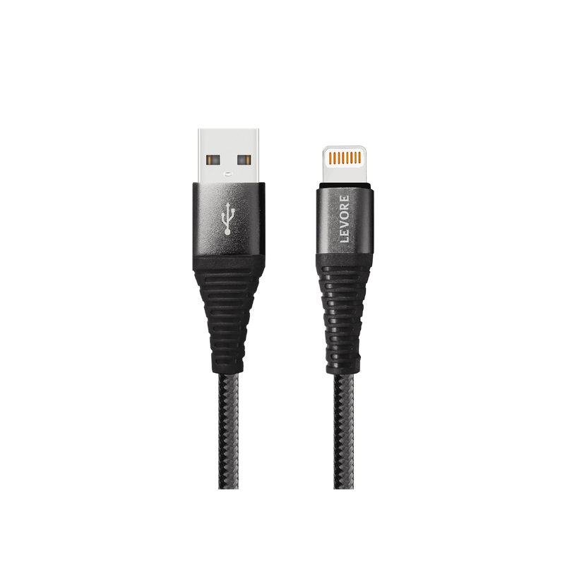 Levore Usb-A To Lightning Nylon Cable Mfi Certified 1.0M - Black