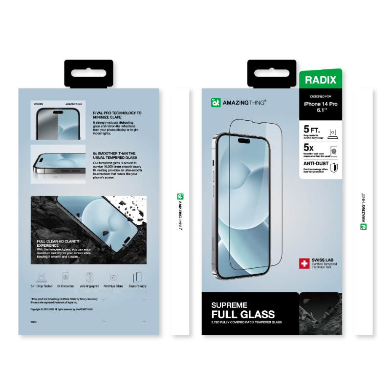Amazingthing Iphone 14 Pro 2.75D F.Cov.Radix Glass