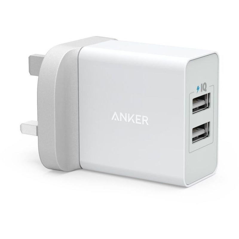 Anker Charger 24W 2 Ports Usb White