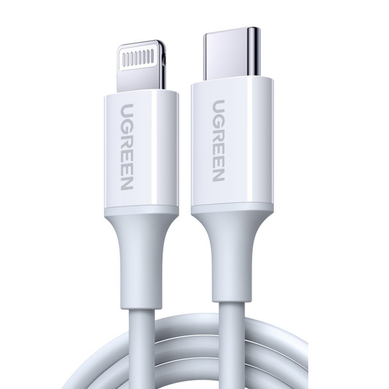 Ugreen Usb-C To Lightning M/M Cable Rubber Shell 2M (White)
