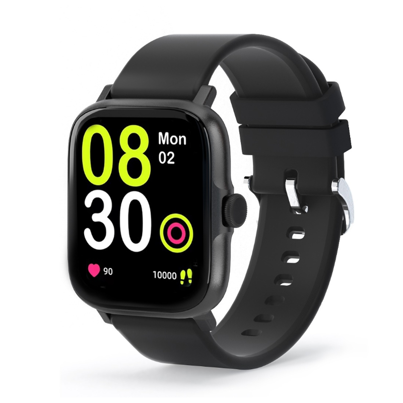 Aukey Smartwatch Fitness Tracker With 10 Sport Modes Tracking & Customise Watchfaces With Phone Calls Black
